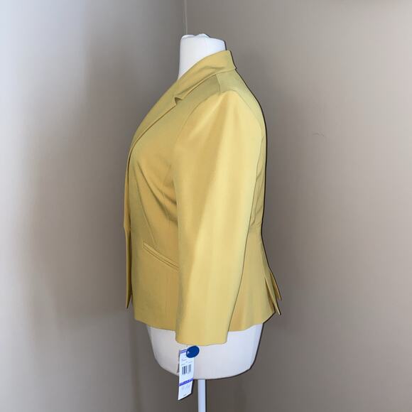 EVAN PICONE Black Label YELLOW ONE BUTTON LINED BLAZER Plus SIZE 18 - Picture 4 of 11